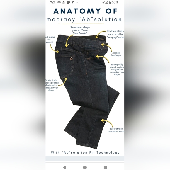 Democracy Women's Ab Solutions skinny jeans size 8 - Picture 6 of 6